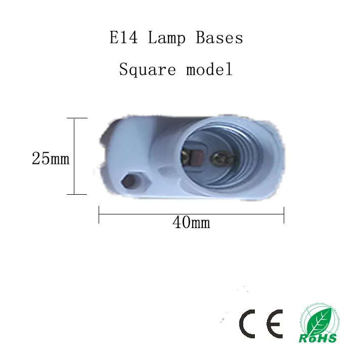 5 шт./лот квадратная модель E14 Цоколи, цвет и блеск белый цоколем E14, не более AC250V 60W
