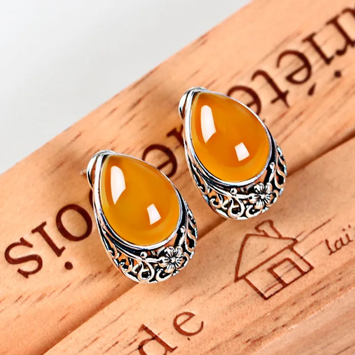 

925 silver Scarlett Suntech ear clip retro gems silver cord fashion jewelry Korean female family name wind