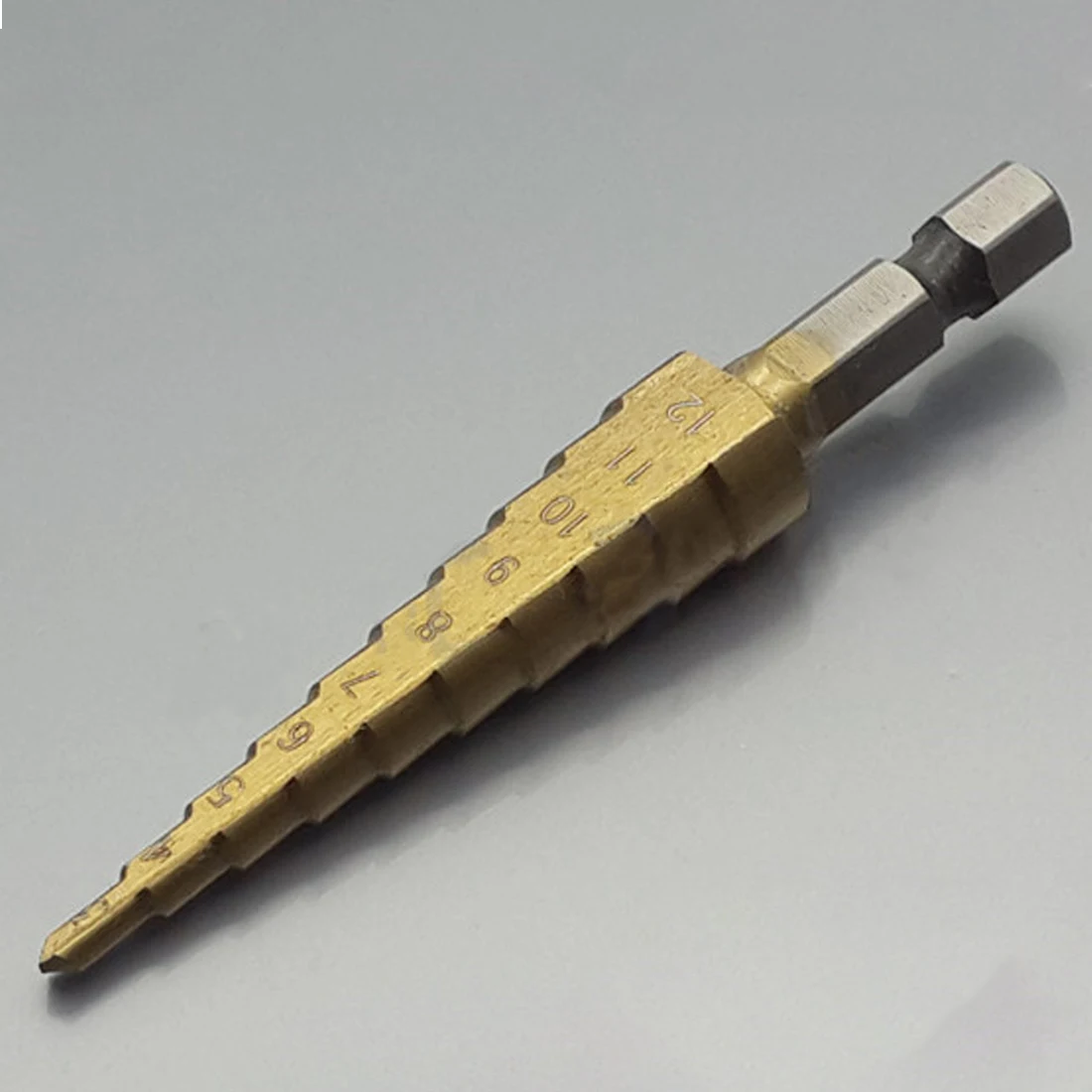 HSS Wood Metal Drilling 1pcs/lot 3-12mm Titanium Step Drill Bits HSS Power Tools exagonal stepped drill Step drill