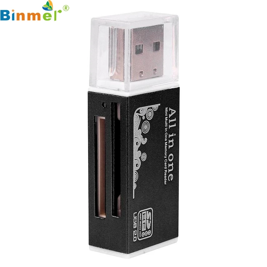 

Binmer Factory Price USB 2.0 All in 1 Multi Memory Card Reader For Micro SD SDHC TF M2 MMC J08T Drop Shipping