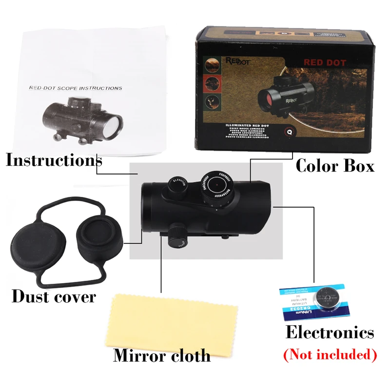 Ajuste de Brilho Montagem em Trilho para Airsoft Sight com 11 Caça Holográfica Ajuste 11mm & 20mm Monocular 1x30mm Red Dot 18 Caça holográfica 1x30mm red dot sight com