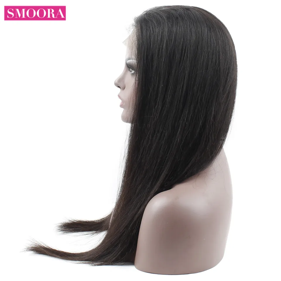 Прямые волосы SMOORA прямые с волосами BabyHair 150% 360 кружевные фронтальные