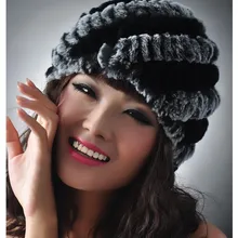 Зимние меховые шапки из натуральной кожи с мехом кролика трикотажные ухо протектор женские осенние вязаные шапки модные женские осенние русский головной убор H12