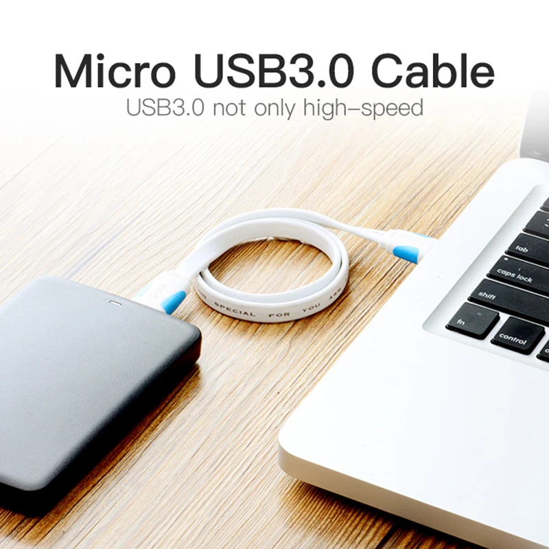 Кабель Vention Micro USB 3,0, 2 м, 0,5 м, быстрое зарядное устройство USB, кабель для синхронизации данных, USB 3,0, кабель для мобильного телефона для samsung S5, жесткий диск