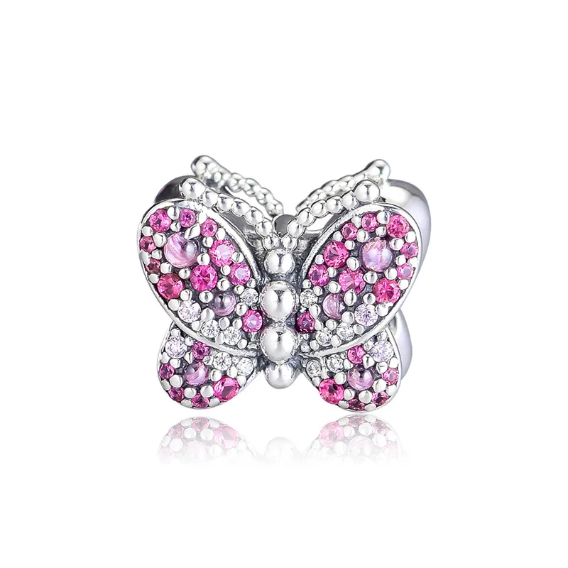 

Mixed Pink Zircon Spring Butterfly Crystal Beads for Women Bracelets & Bangles Fashion Silver 925 Beads for Jewelry Making 2019