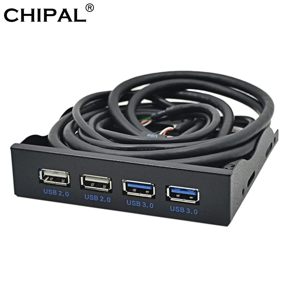 

CHIPAL Front Panel 4 Ports USB 2.0 USB 3.0 USB3.0 Hub Splitter Internal Combo Bracket Adapter for Desktop 3.5 Inch Floppy Bay