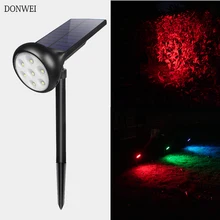 DONWEI Водонепроницаемый Открытый солнечной энергии газон лампы датчик света Красочный Светодиодный прожектор садовый путь ландшафтное украшение огни