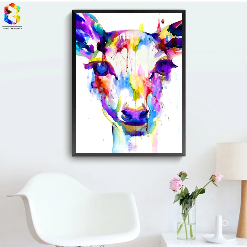 

Watercolor Animal Art Canvas Print Poster Painting , Deer Wall Pictures For Home Decoration, Childrens Room Decor