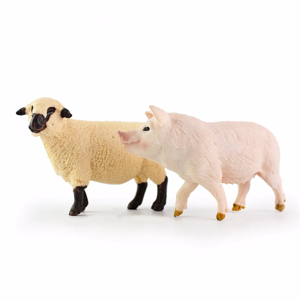 Wiben свинья овца пластиковая имитация фермы животные модель действие и игрушки Фигурки игрушки для детей Коллекция Giftt