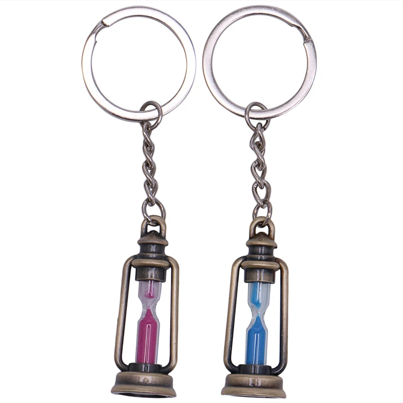 

Metal Lamp Shape Sand Timer Hourglass Key Chain Ring Trinket Keyring Keychain