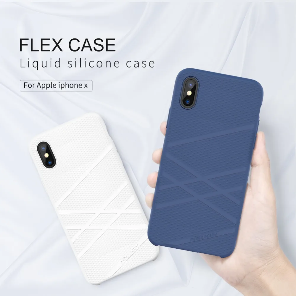 

For Apple iphone X Original NILLKIN Phone Case FLEX Liquid Silicone Case Soft Back cover case bumper For iphone 8/8 plus
