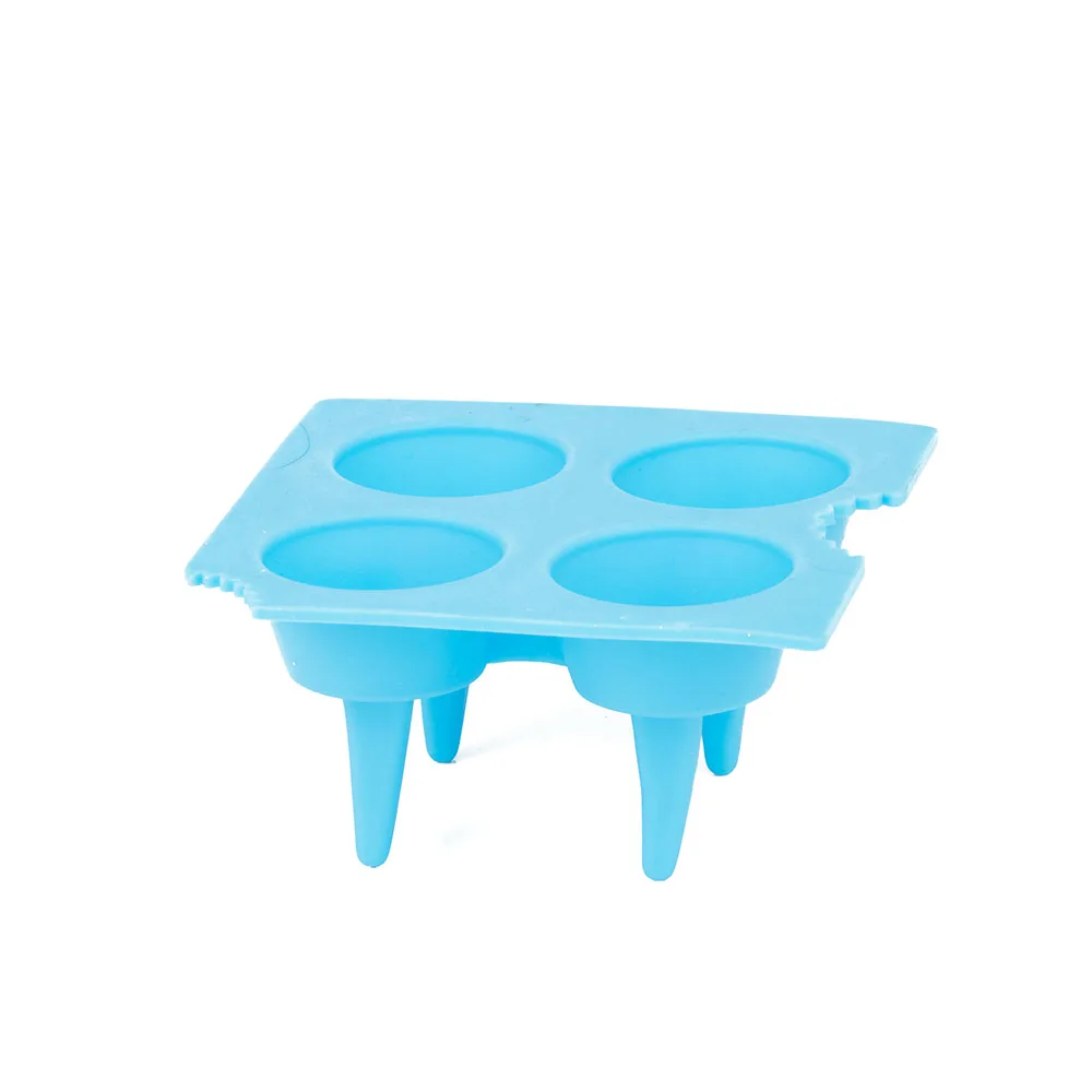 1 шт. инструменты для мороженого 3D куб лето ручной работы DIY 4 отверстия Ледогенератор формы акулы в форме плавника Силиконовый поднос для льда кухонные аксессуары - Цвет: blue