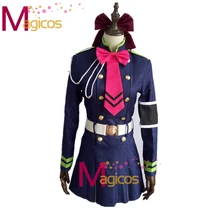 Anime Serafín de Finales Shinoa Hiragi Uniforme Militar Conjunto Completo traje de Cosplay Por Encargo