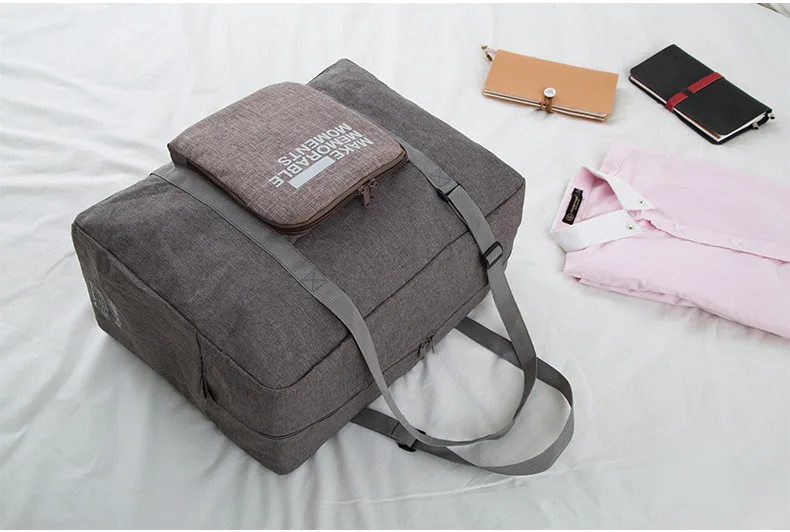 Wobag Большая вместительная модная дорожная сумка, одноцветная женская сумка для выходных, Большая вместительная сумка для путешествий, сумки для багажа