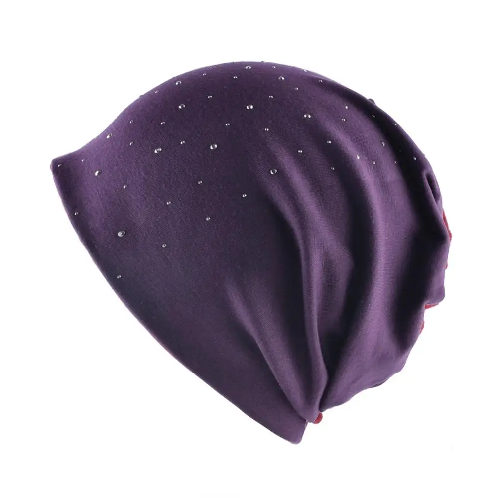 Новые женские Стразы Skullies & Beanies Модные осенние мягкие теплые стразы шлепки