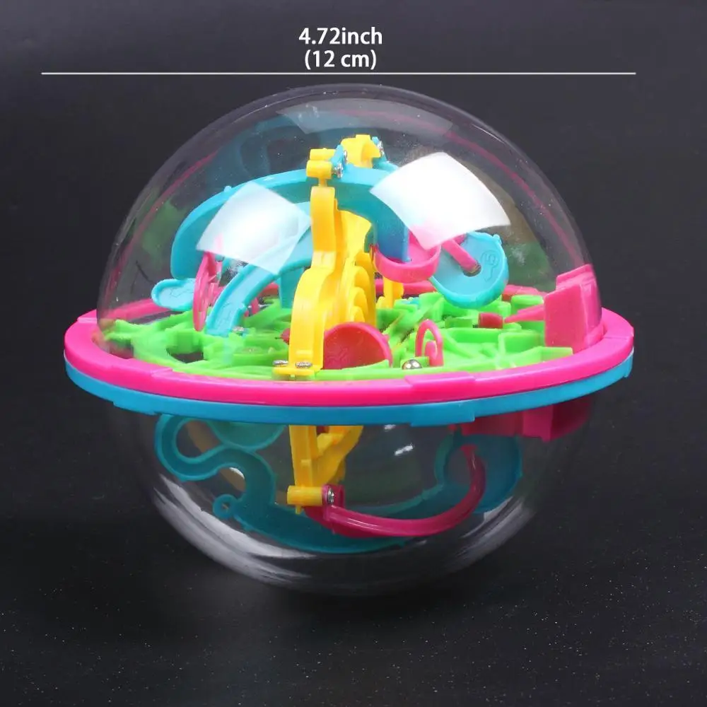 Kids 3D 100 Barriers Large Intellect Ball Balance Maze Game Educational Toy Gift (3)