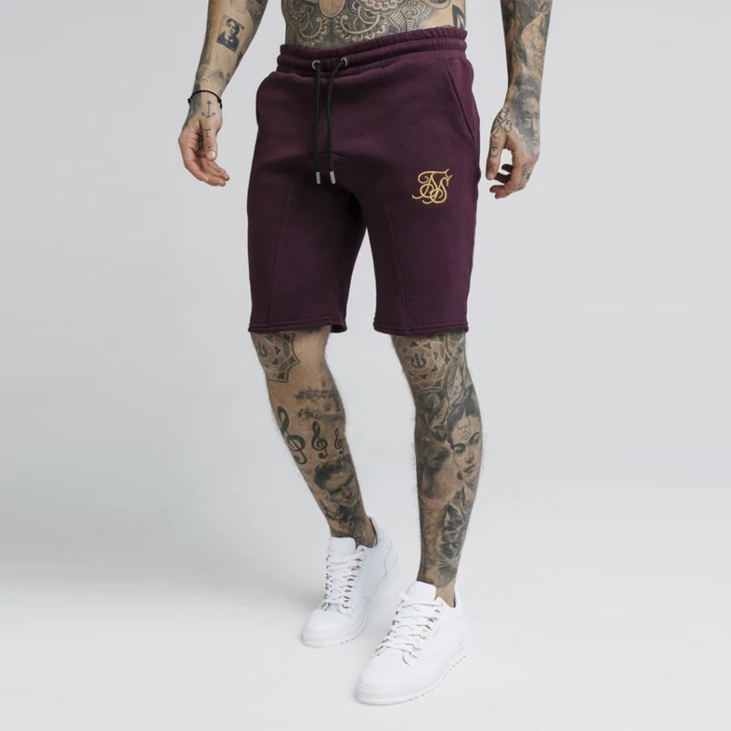 

Summer Brand Men Shorts Sik Silk Embroidery Fitness Bodybuilding Shorts Casual Training Sports Shorts Men High Quality Cotton