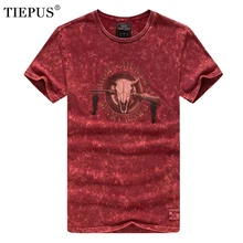 TIEPUS summer mens youth short-sleeved T-shirt European and American fashion light tide street style  printing t-shirt  S-2XL