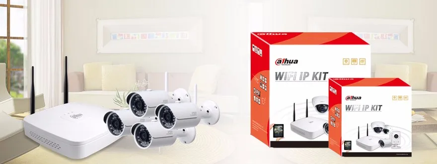 DAHUA 4ch Wi-Fi NVR NVR4104-W Системы комплект с 4 шт. Беспроводной Камера Пуля IP Камера DH-IPC-HFW1320S-W 3MP безопасности Камера комплект
