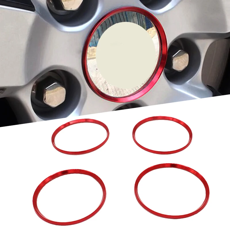 

4pcs Car Styling Ring Wheel Hub Decoration Circle Sticker For Jeep Compass 2017 2018 Car Accessories Red Blue Black Color