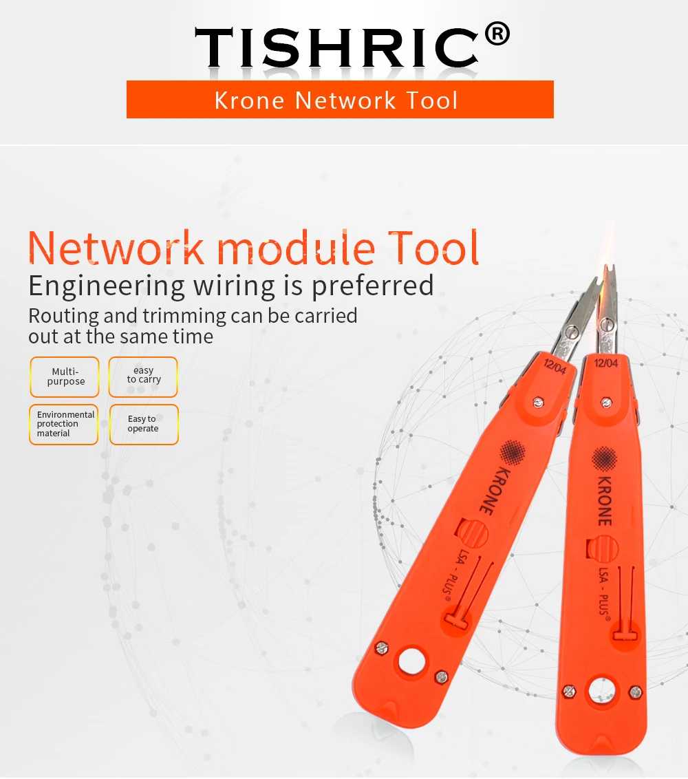 TISHRIC красный Krone Lsa-plus телекоммуникационный телефонный провод кабель RJ11 RJ45 удар вниз сеть набор инструментов Профессиональный