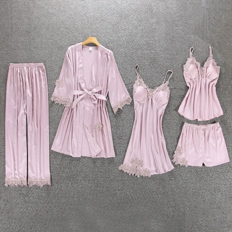 New Women Satin Sleepwear Fashion Nightgowns Imitation Ice Silk Sleepwear Dresses Night Dress Women's Sexy Lingerie Nightdresses