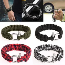 Браслет из паракорда с пряжкой из нержавеющей стали, походный набор первой помощи для выживания, парашют