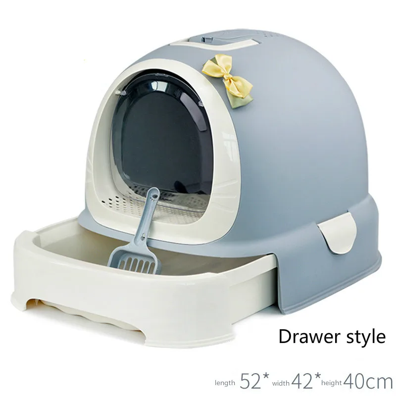 

US card litter box fully enclosed cat toilet fat oversized sand bowl large single layer potty drawer