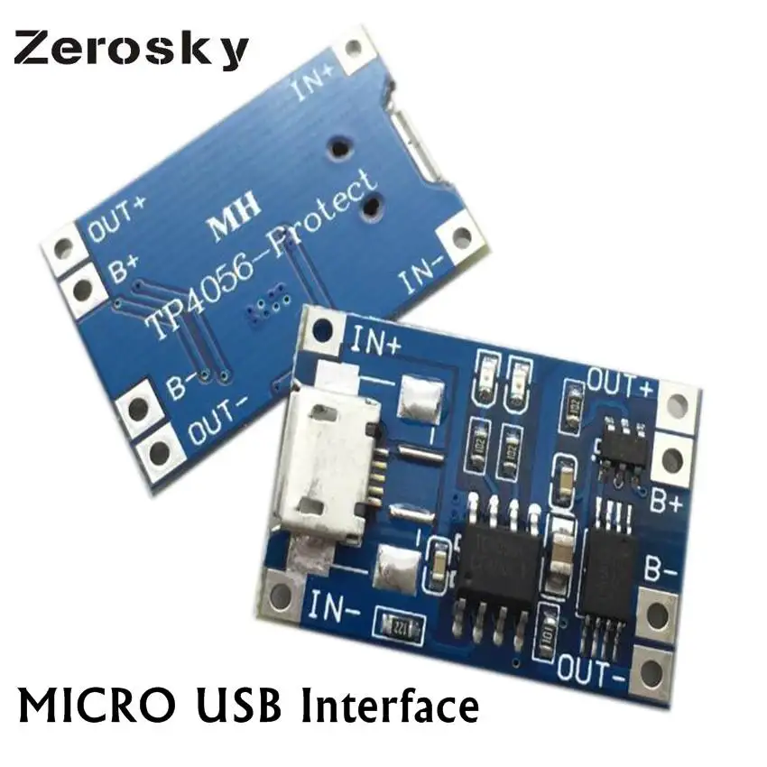 Умная электроника Zerosky 2 шт. 5 В 1 А Micro USB 18650 литиевая батарея зарядная плата с