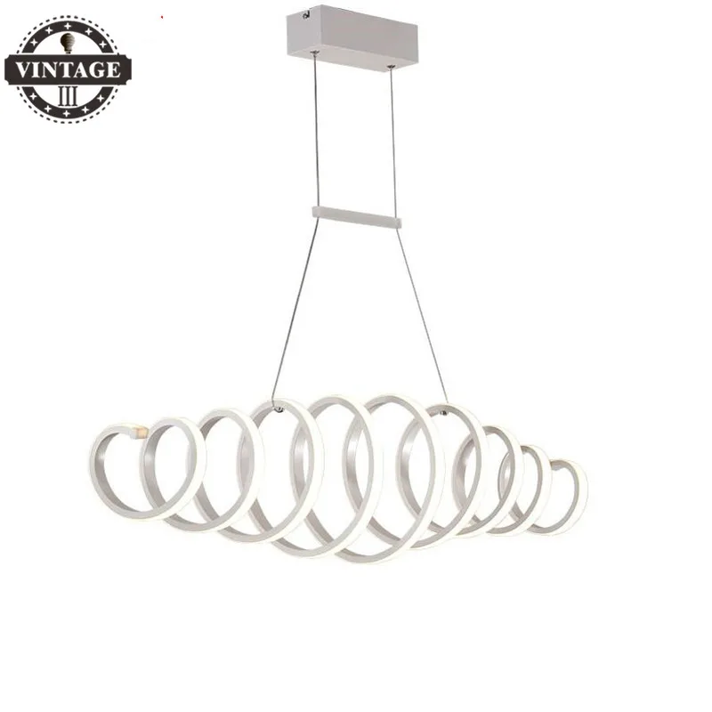 

Vintagelll Nordic Waves Design LED Pendant Lamp Acrylic White Chandelier Ceiling Hanging Light Fixture Luminaires