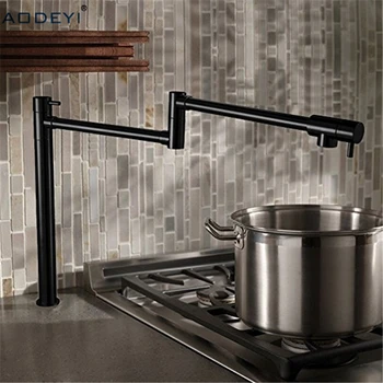 

100% Solid Brass Pot Filler Tap Deck Mounter Kitchen Faucet Single Cold Single Hole Tap Chrome Nickel Alba Black