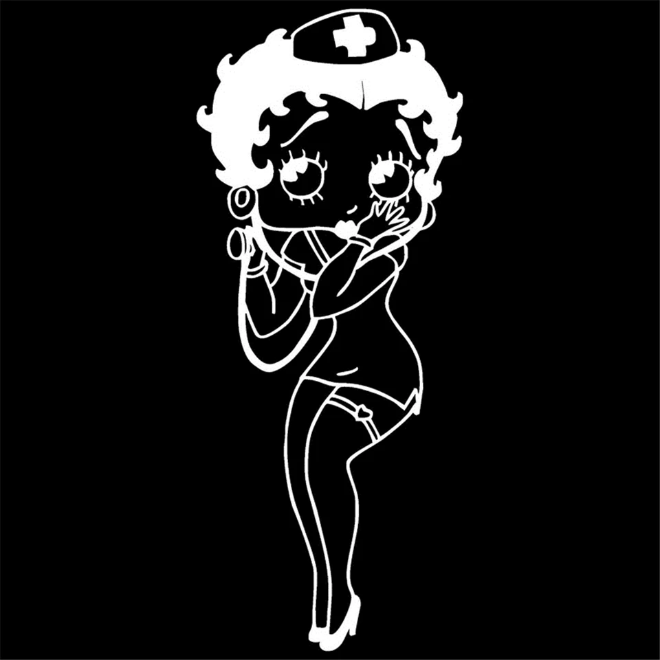 Betty Boop Nurse Cartoon Decor Vinyl Stickers Decals Car-Styling Creative Fashion Waterproof Car Body Wall Stickers 7.6cm18 (6)