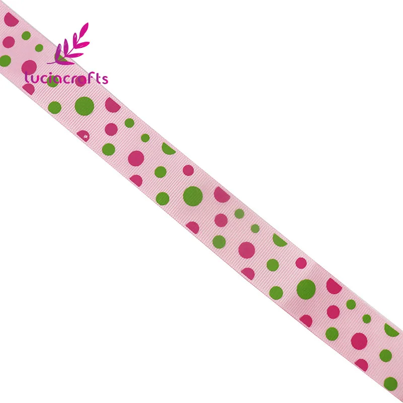 Lucia crafts 25 мм в горошек корсажные ленты шитье скрапбукинг DIY вечерние головные уборы упаковочные материалы S0701 - Цвет: Pink 5yards