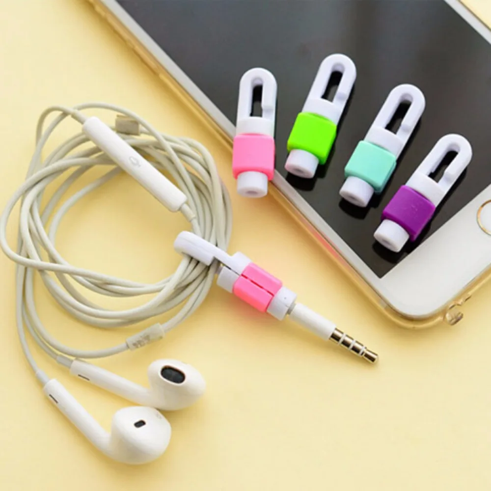 

2pcs/set USB Cable Winder Charger Wire Protector Colorful Line Cover For iphone huawei Samsung Headphone Cord