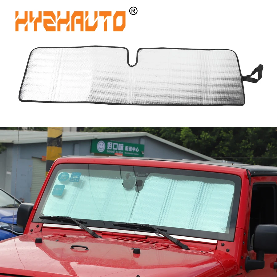 Hyzhauto Windshield Sunshade Curtain For Jeep Wrangler Jk Protection