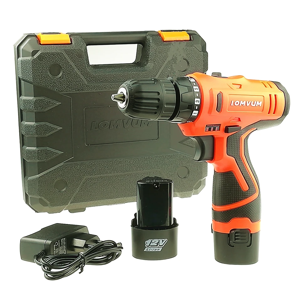 

12V Electric Screwdriver Lithium Battery*2 Rechargeable Multi-function Cordless Electric Drill Parafusadeira Power Tools