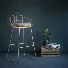 Современный простой барный стул из кованого железа, барный стул, золотой высокий стул, современный обеденный стул, железный стул для отдыха, скандинавский барный стул, обет