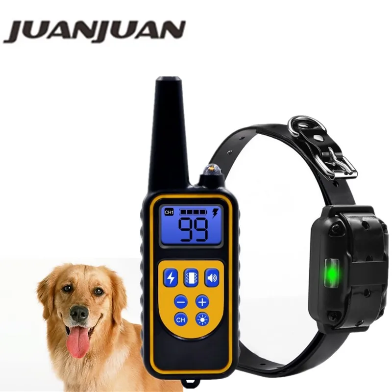 

800yd Electric remote Dog Training Collar Waterproof Rechargeable with LCD Display for All Size beep Shock Vibration mode 40%off