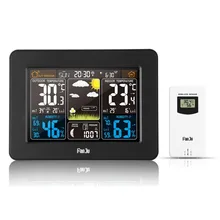 Electronic Digital LCD Desk Clock Wireless Weather Station Forecast Clock Temperature Humidity Barometer Monitor Table Clock fj3365 weather station color forecast with alert temperature humidity barometer alarm moon phase digital barometer