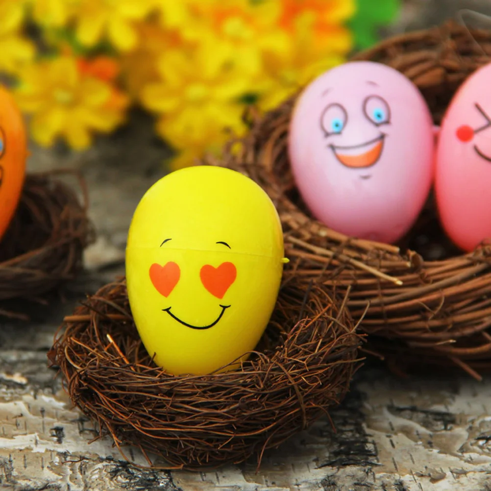 24 шт пасхальное яйцо кролик яйца пластиковые овальной формы печатных цветные для детей малышей Детские игры(красочные