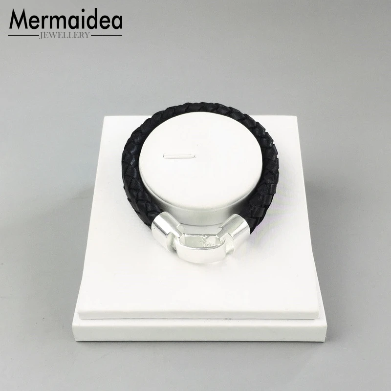 Черный винтажный кожанный браслет браслеты с серебряной застежкой мужской спортивный браслет европейский браслет панк ювелирные изделия подарок для мужчин и женщин