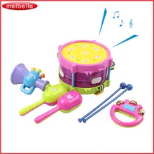 7 шт. Разноцветные детские игрушки рулон барабанные Музыкальные инструменты набор музыкальных инструментов детская игрушка, подарок набор
