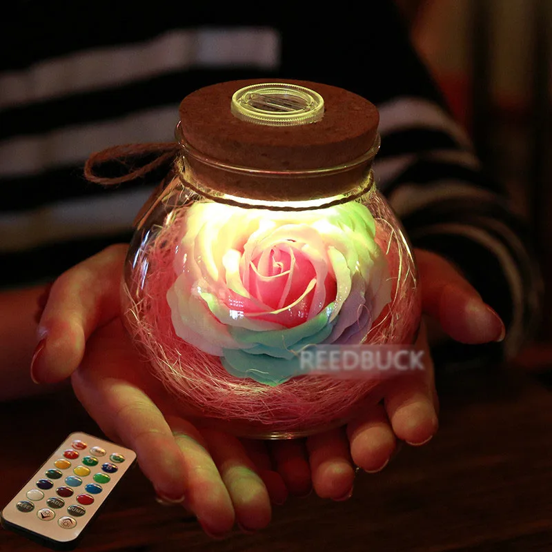 2017 New Arrival Led Romantic Night Lights 16 Colors Rose Flower