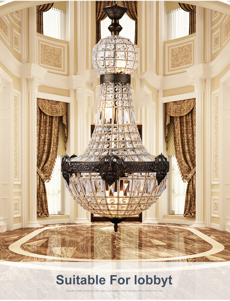 Винтажный Лофт Европейский ретро стеклянный Хрустальный светодиодный Современный Королевский люстра лампа люстры G9 для гостиной спальни ресторана