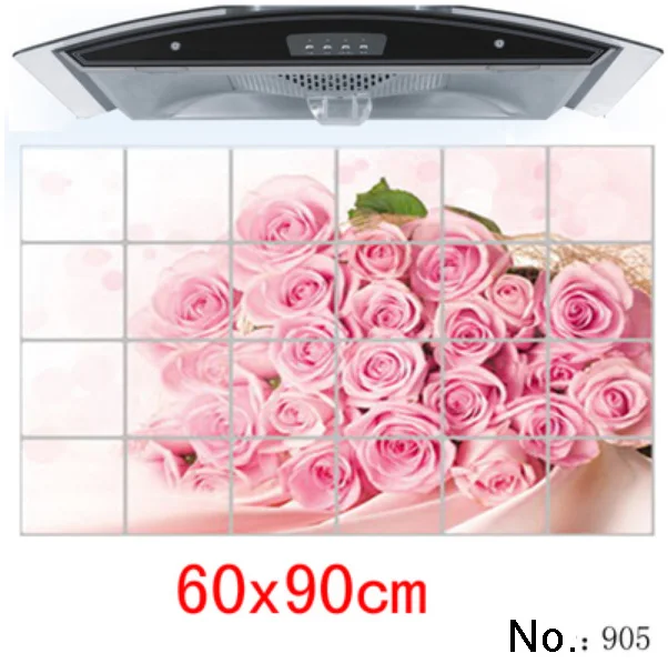 Waterproof aluminum foil wall stickers tiled kitch...