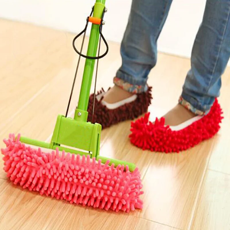 

2pcs Dust Cleaner Grazing Slippers House Bathroom Floor Cleaning Mop Cleaner Slipper Lazy Shoes Cover Microfiber Hot Selling