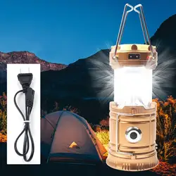 Портативный и мини открытый ручной или подвесной USB Перезаряжаемый светодиодный фонарь для кемпинга Солнечный Аварийный фонарик Фонарь