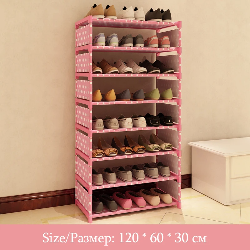Actionclub Eight Layers Metal Non-woven Cloth Shoe Rack Storage Space Saver Shoes Shelves DIY Books Shelf Organizer Furniture