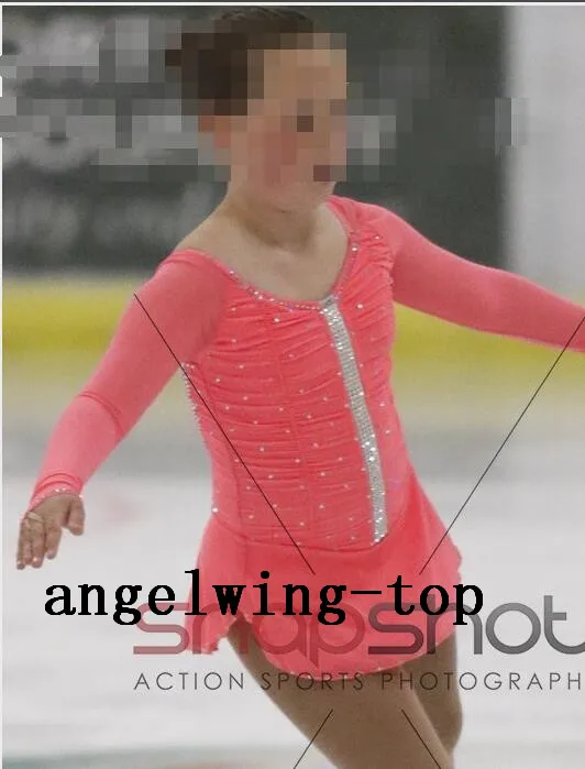 

figure skating dresses gilrs 2017 competition ice skating dress for Kids custom ice figure skating dress red figure dress B211