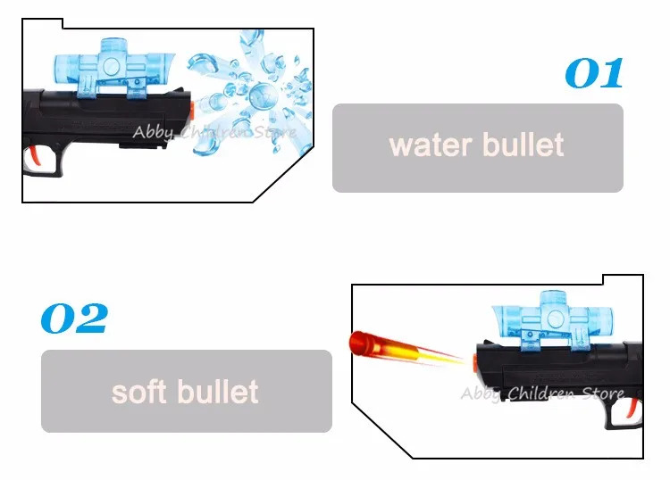 Abbyfrank пластиковый игрушечный пистолет Пейнтбольная вода пистолет воздушный мягкий пистолет Мягкие водные пули Арма игрушки Снайпер пустынный Орел